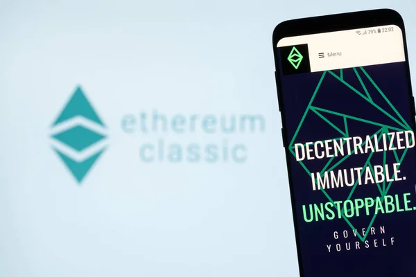 Kyrenia Ciprus 2018 November Klasszikus Ethereum Stb Cryptocurrency Honlapján Smartphone — Stock Fotó