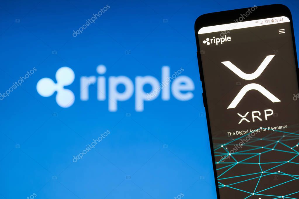 KYRENIA, CYPRUS - NOVEMBER 8, 2018: Ripple ( XRP ) website on the smartphone display. Ripple is cryptocurrency and remittance network.