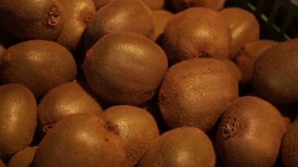 Kiwi Fruchtoberfläche Extremer Nahaufnahme — Stockvideo