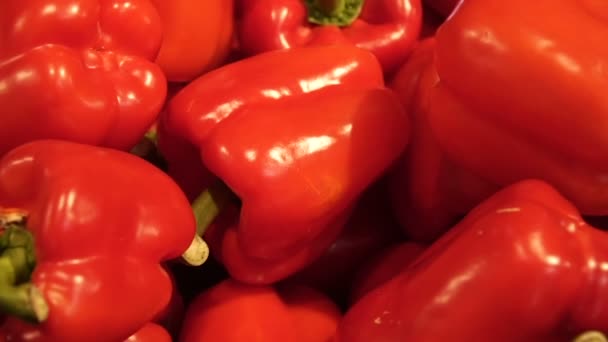 Reife Rote Paprika Zeitlupe — Stockvideo