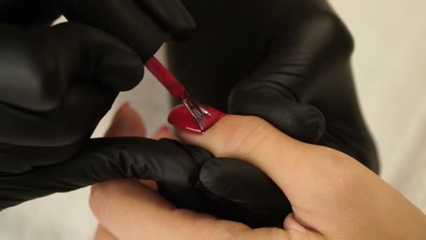 Manucure des mains féminines Vue rapprochée . — Video