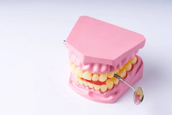 Zestaw Narzędzi Sprzęt Medyczny Metal Dentysta Widok Góry — Zdjęcie stockowe