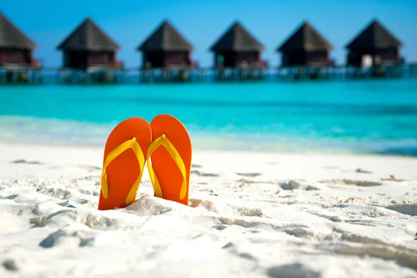 Sandals Beautiful Beach Summer Vacation — Stock Photo, Image