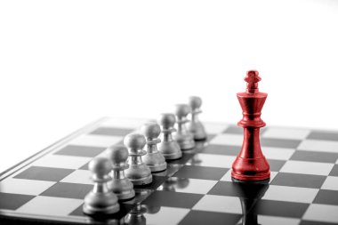 Satranç iş kavramı, lider takım çalışması ve başarı