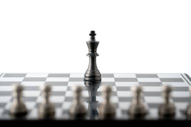 Satranç iş kavramı, lider takım çalışması ve başarı