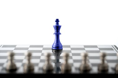 Satranç iş kavramı, lider takım çalışması ve başarı