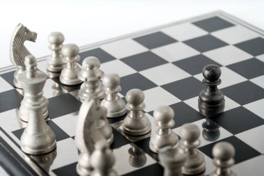 Satranç iş kavramı, lider takım çalışması ve başarı