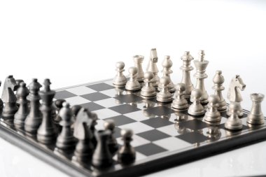 Satranç iş kavramı, lider takım çalışması ve başarı