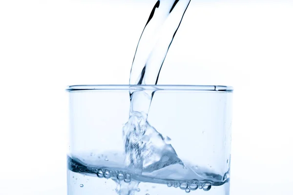 Close Pouring Drinking Water Glass Studio Shot — Stock Photo, Image