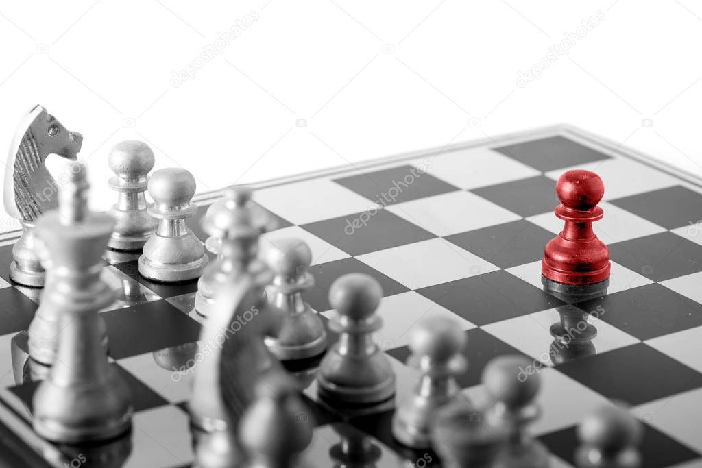 Chess business concept, leader teamwork & success