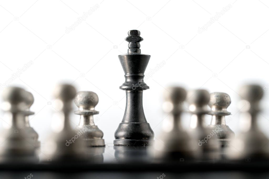 Chess business concept, leader teamwork & success
