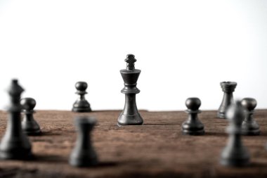 Satranç iş kavramı, lider takım çalışması ve başarı
