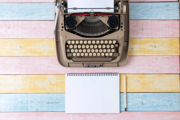 Top View Retro Style Typewriter Studio — Stock Photo, Image