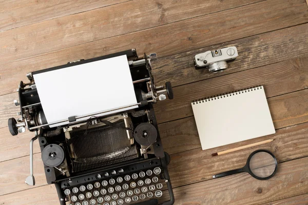 Top View Retro Style Typewriter Studio — Stock Photo, Image