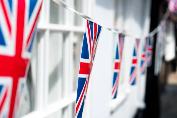 British & English national flag at the restaurant and pub, London