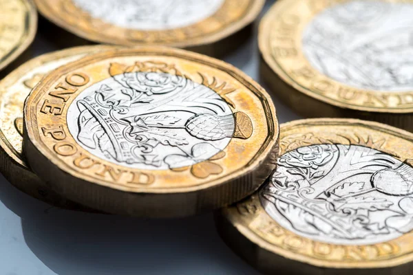 Nueva Moneda Británica Una Libra Estudio —  Fotos de Stock