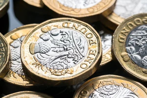 Новий Британський Один Фунт Монету Студії — стокове фото