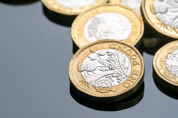 Nueva Moneda Británica Una Libra Estudio —  Fotos de Stock