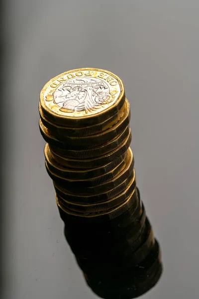 Новий Британський Один Фунт Монету Студії — стокове фото