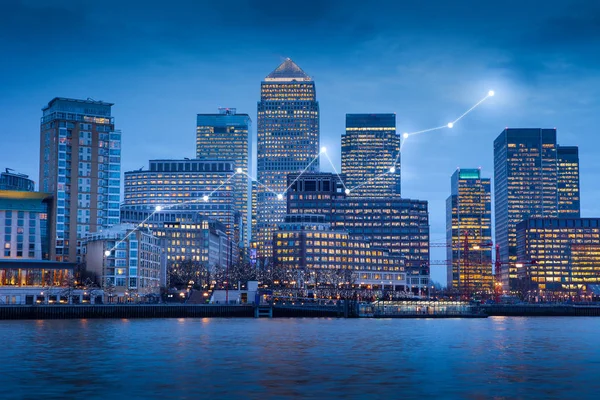 Edificio Oficinas Londres Para Red Concepto Futuro —  Fotos de Stock