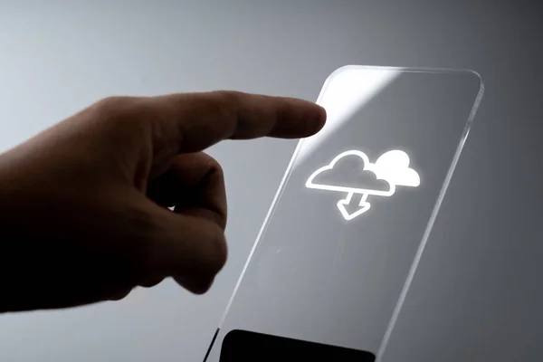 Icono de tecnología en la nube para el concepto empresarial global — Foto de Stock