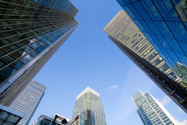 Londra ofis binası iş konsepti için şehir manzarası