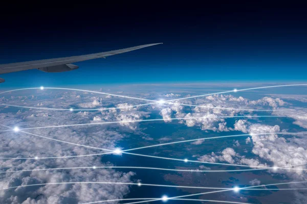 Hálózat & felhő koncepció az égen — Stock Fotó
