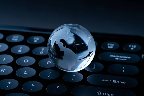 Online Nákupní Ikona Globem Pro Globální Koncept — Stock fotografie