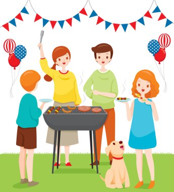Aile Barbekü Partisi ile Birlikte Kutluyor, 4 Temmuz Ind