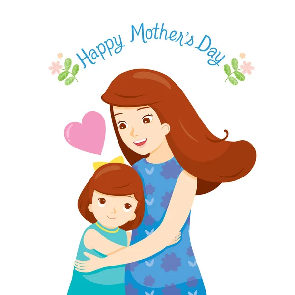 Daughter Hugging Her Mother — Stock Vector