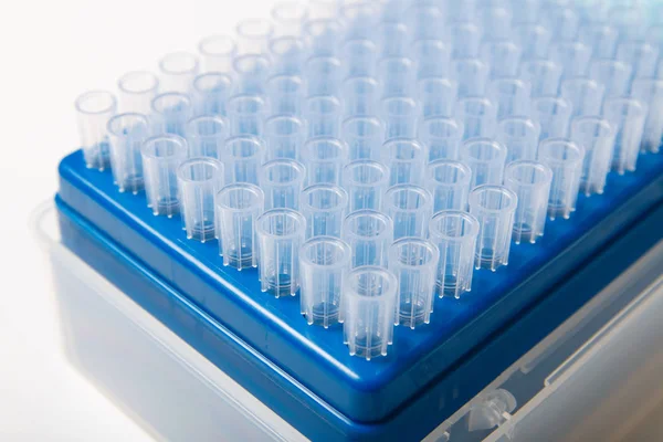 Science test pipette plastic tips — Stock Photo, Image