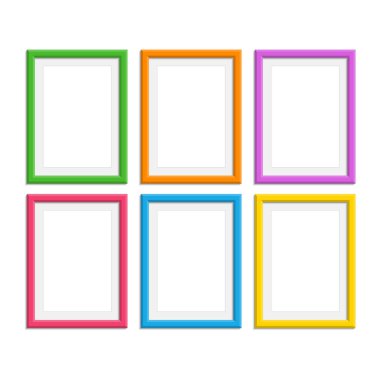 Renkli fotoğraf çerçeve kümesi.