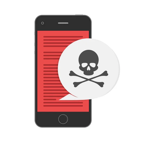 Notificação de malware no smaetphone . —  Vetores de Stock