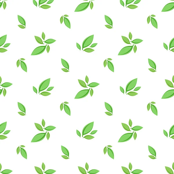 Green leaves pattern. — Stock Vector