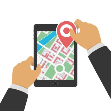 GPS navigasyon ile tablet.