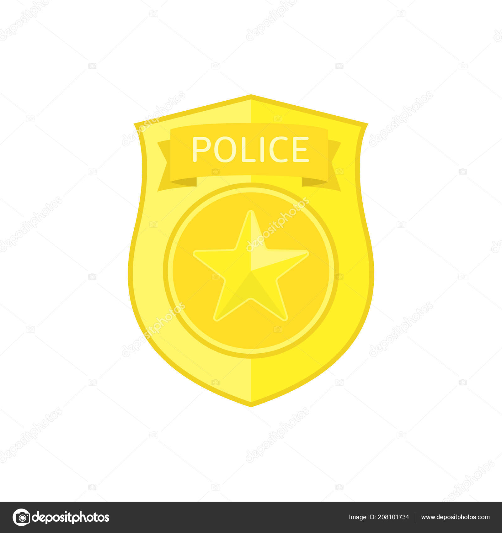 警察徽章图标. 图库矢量图©art-sonik 208101734, image size:1600x1700