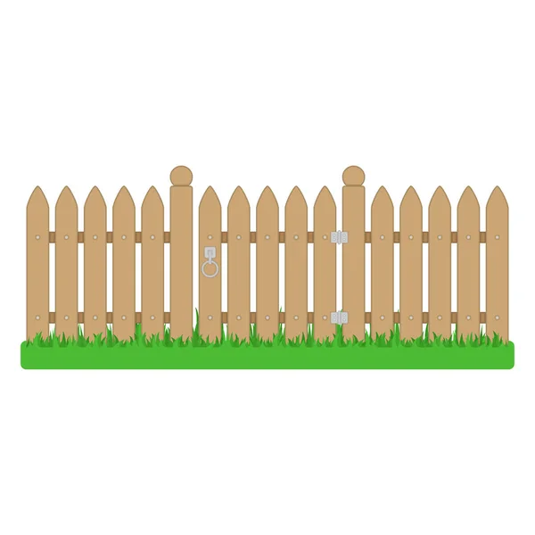Dřevěný plot a brána. — Stockový vektor