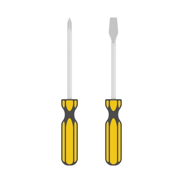 Two vector screwdriver. — Stock Vector