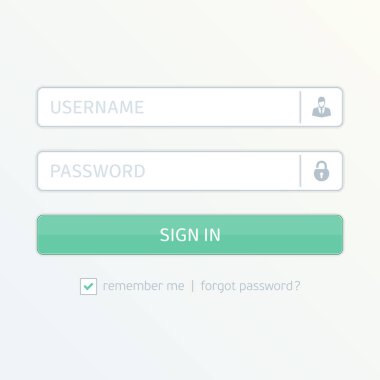 Oturum açma arabirimi vektör.