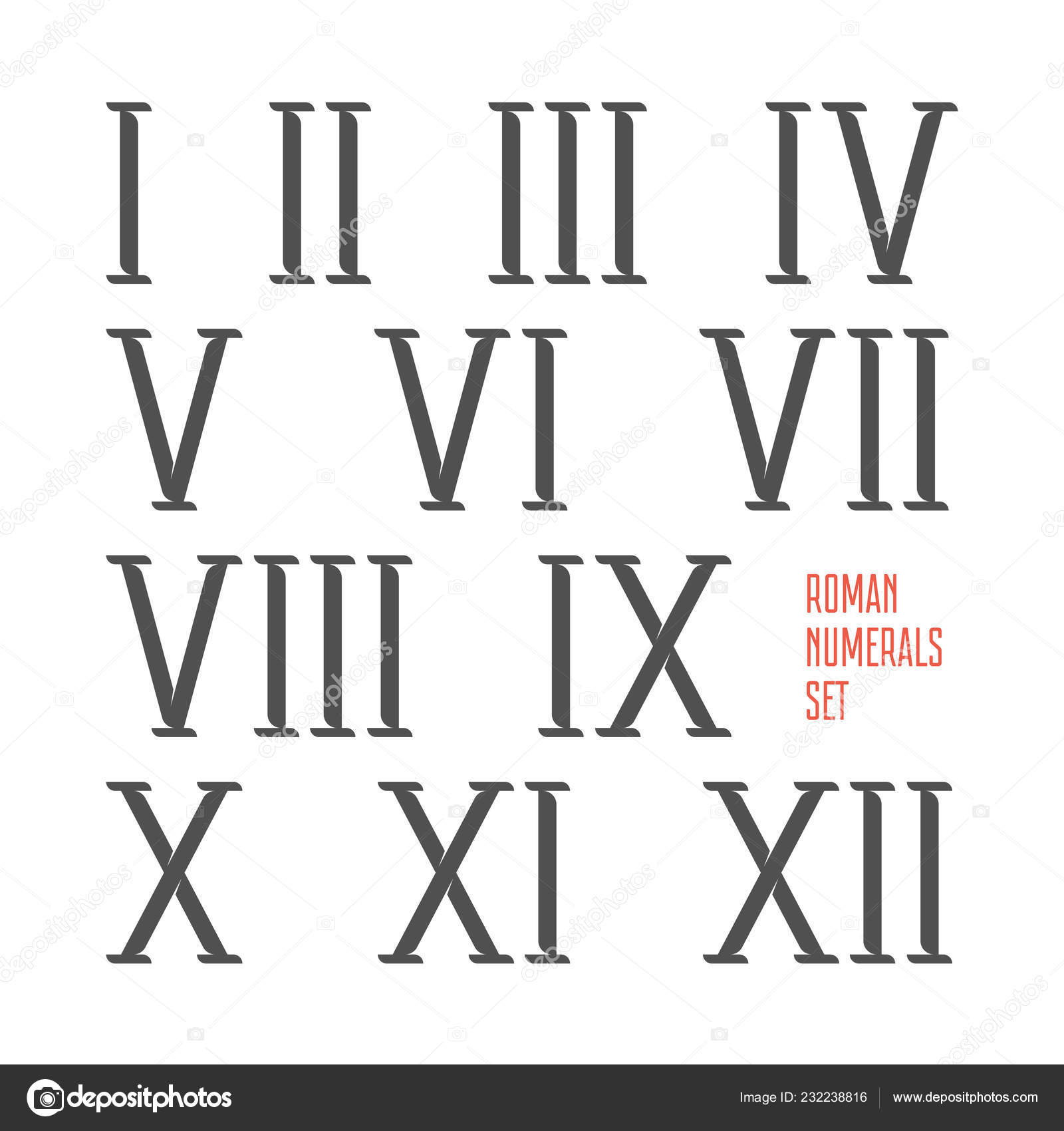 Roman Numeral Art Roman Numerals Set Stock Vector C Art Sonik 232238816