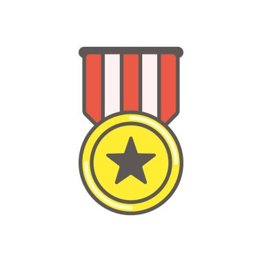 kırmızı kurdele ile altın madalya.