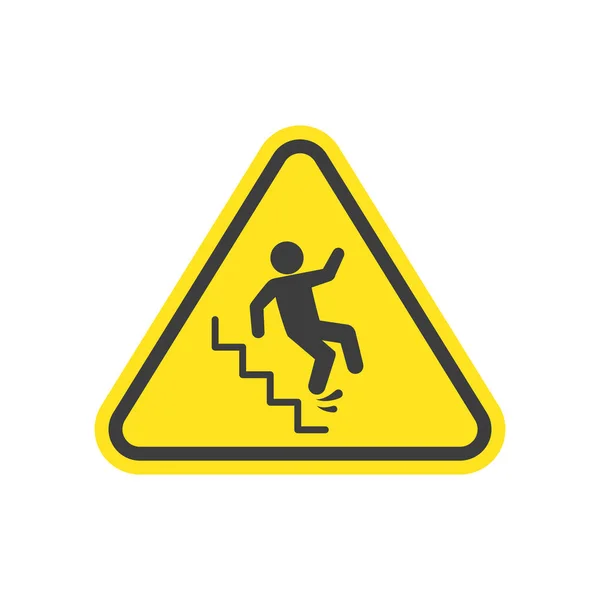 Warnung vor rutschigen Treppen. — Stockvektor