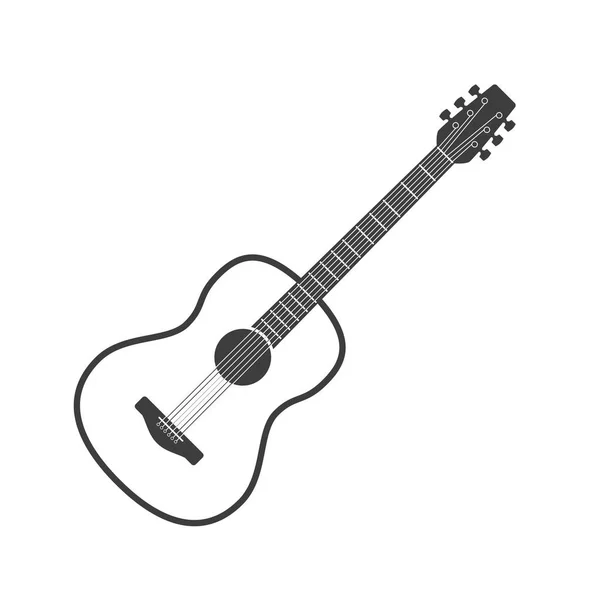 Icono de guitarra acústica. — Archivo Imágenes Vectoriales