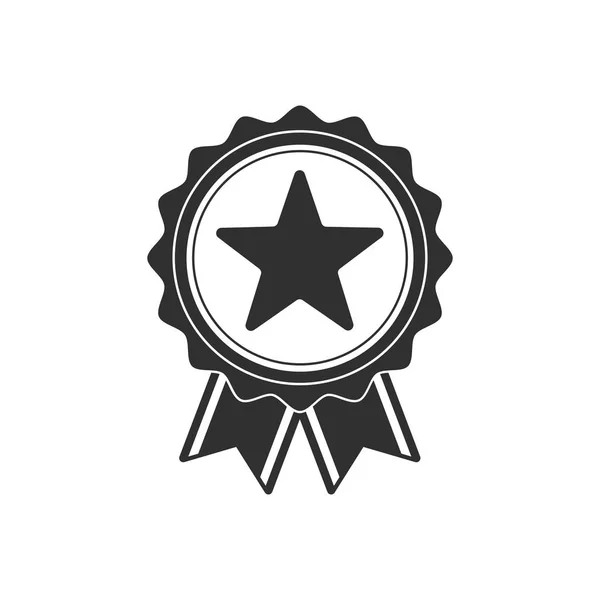 Medalla icono negro . — Vector de stock