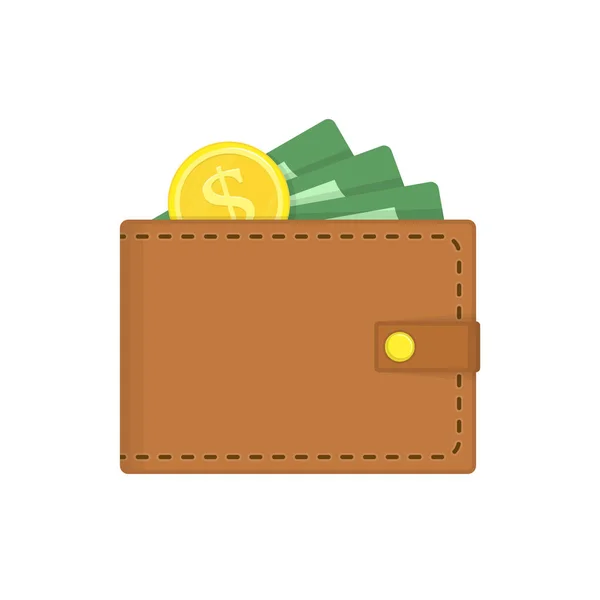 Portefeuille avec de l'argent. — Image vectorielle