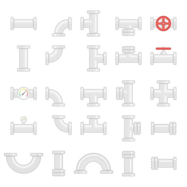 Su boruları vektör kümesi.