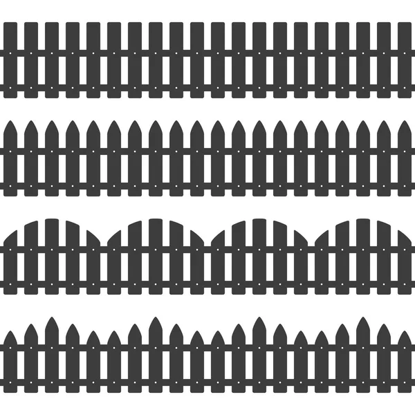 Silhouette recinzione nera . — Vettoriale Stock