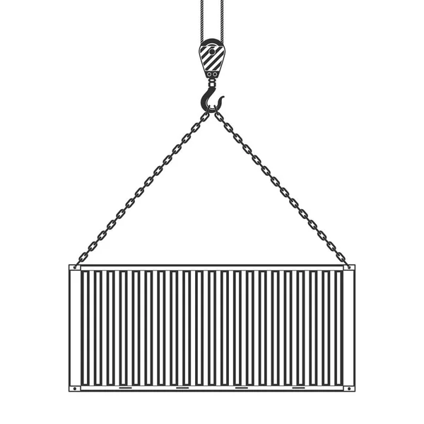 Jeřáb zvedá s nákladní kontejner. — Stockový vektor