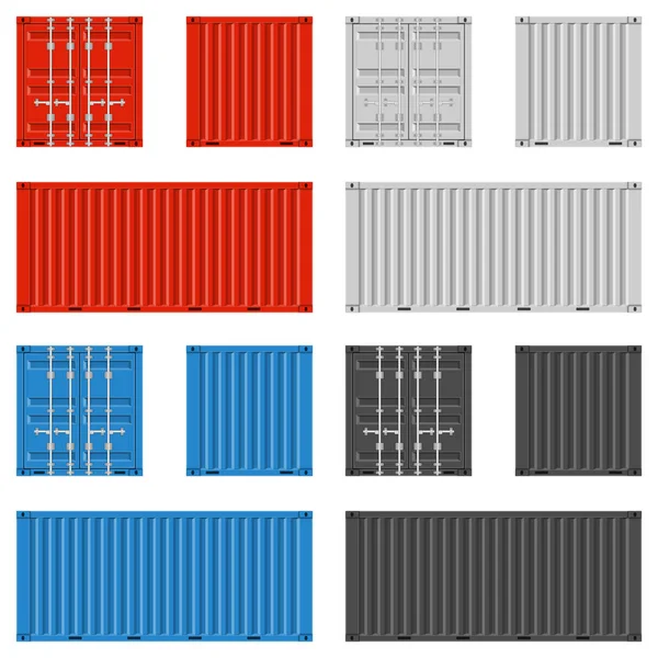 Conjunto de contenedores de carga . — Archivo Imágenes Vectoriales