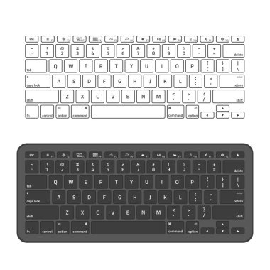 İnce alüminyum bilgisayar klavye.